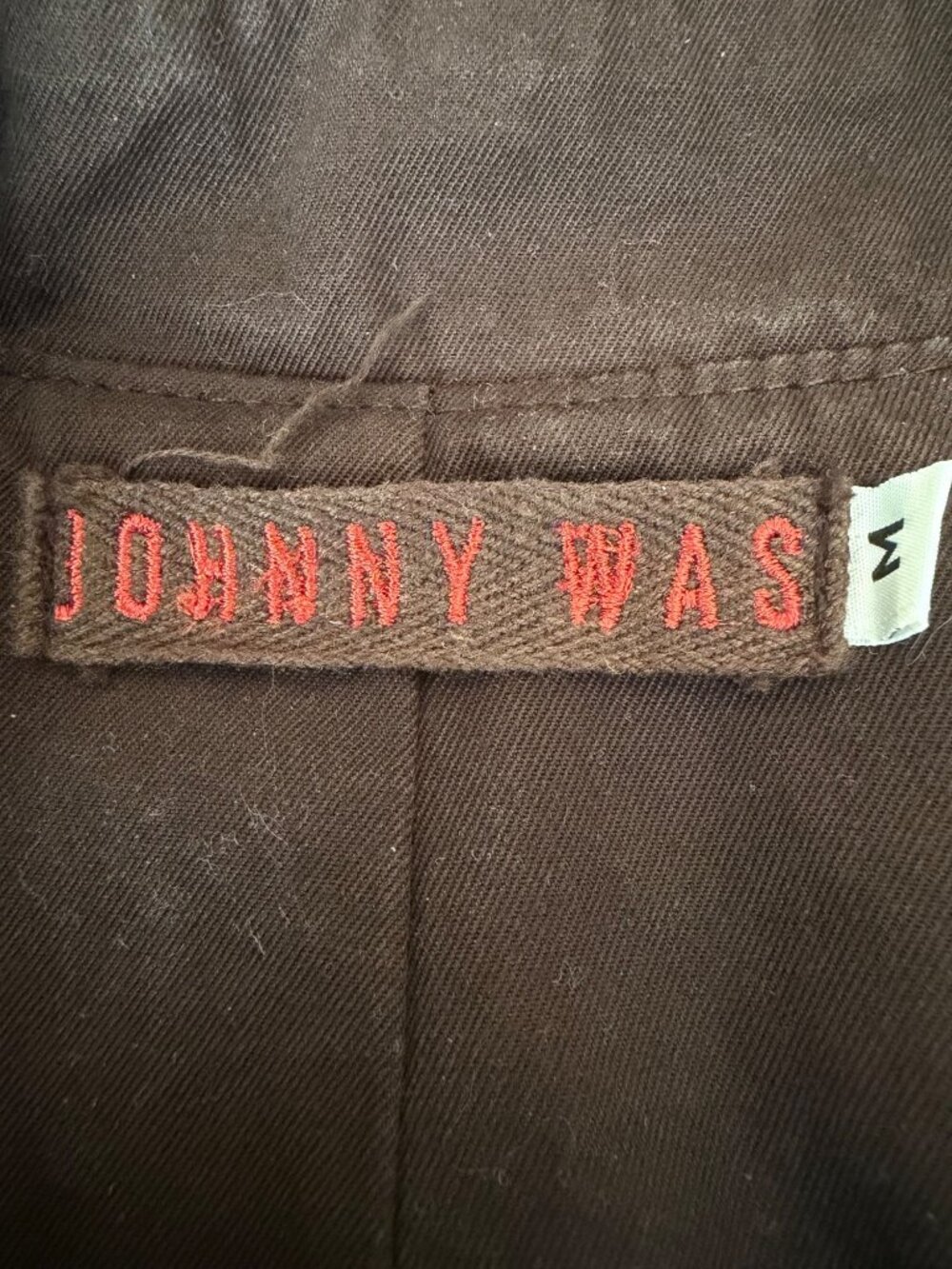 Rare Vintage Johnny Was Brown Embroidered Cotton Duster Coat w/Ornate Collar M - Picture 5 of 16